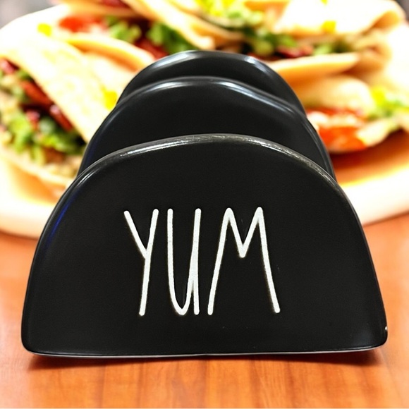 Rae Dunn Black Ceramic Taco Holder - Picture 1 of 4